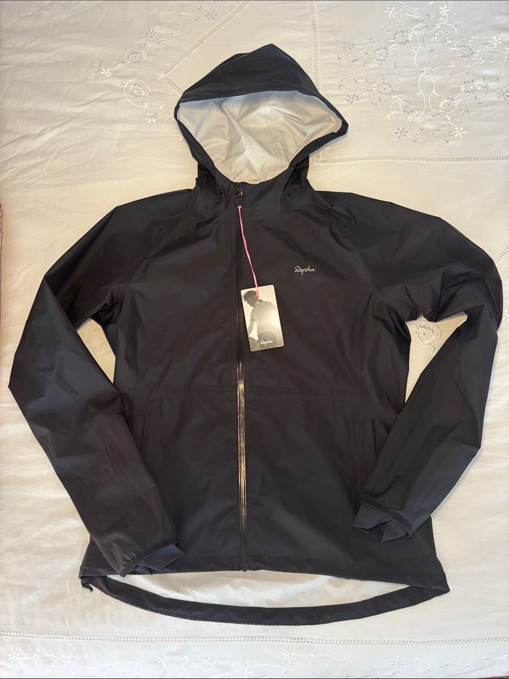 Rapha Black Hooded Cycling Waterproof Jacket